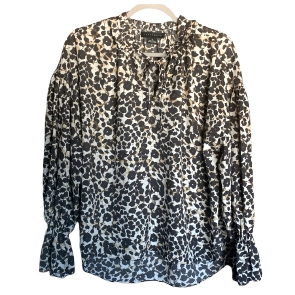 Sanctuary women’s animal print blouse women’s size small oversized office fall